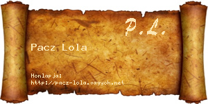 Pacz Lola névjegykártya